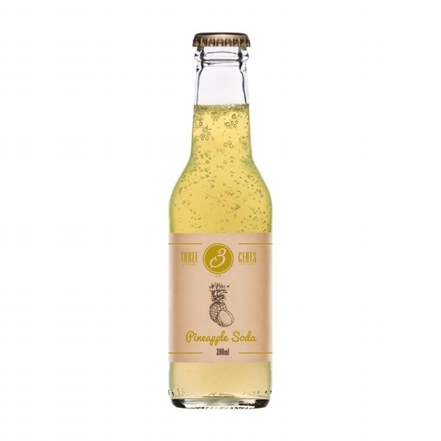 Ananasų limonadas THREE CENTS, 0.2 L, Graikija