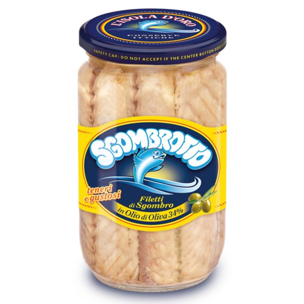 Skumbrės filė alyvuogių aliejuje, 300 g, Italija