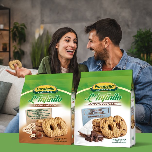Sausainiai su kokosais ir šokoladu, be glitimo, 200 g, Italija