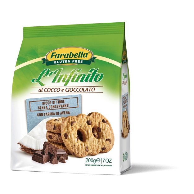 Sausainiai su kokosais ir šokoladu, be glitimo, 200 g, Italija