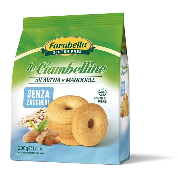 Sausainiai su avižomis ir migdolais, be pridėtinio cukraus ir glitimo, 200 g, Italija