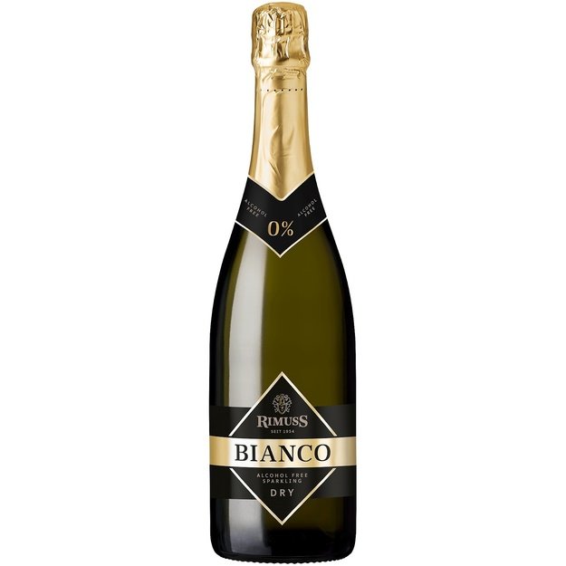 Rimuss Bianco dry nealkoholinis gazuotas vynuogių gėrimas, sausas, 0.75 L, Šveicarija