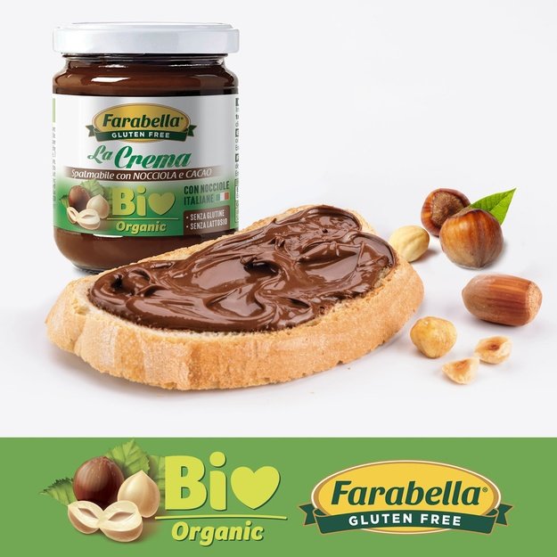 Ekologiškas lazdynų riešutų ir kakavos kremas, be glitimo, 200 g, Italija