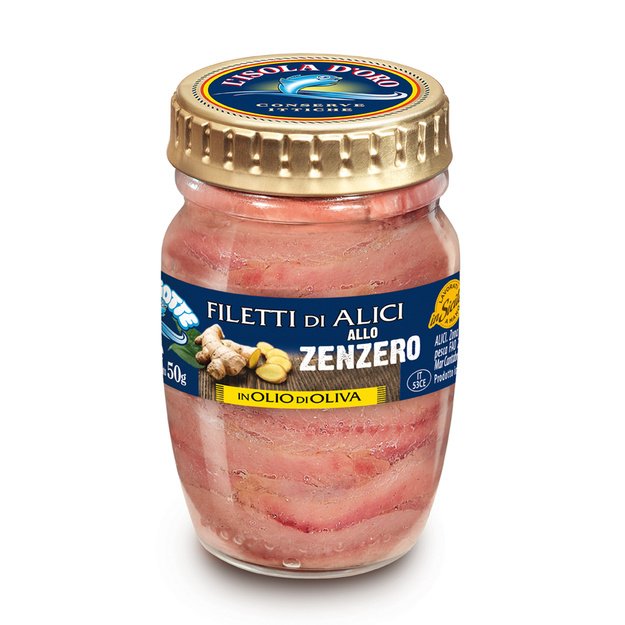 Ančiuvių filė su imbieru, 90 g, Italija