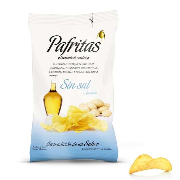 Bulvių traškučiai be druskos, 140 g, Ispanija