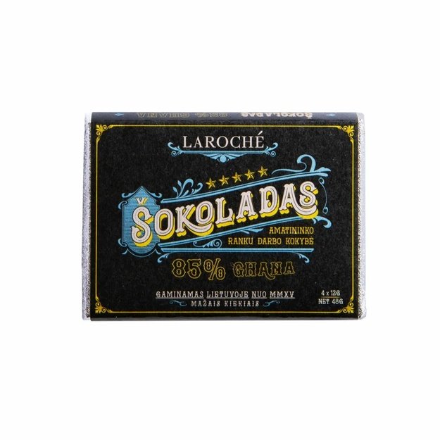 Juodasis šokoladas Laroché Vintage 85 % Ghana, 50 g, Lietuva