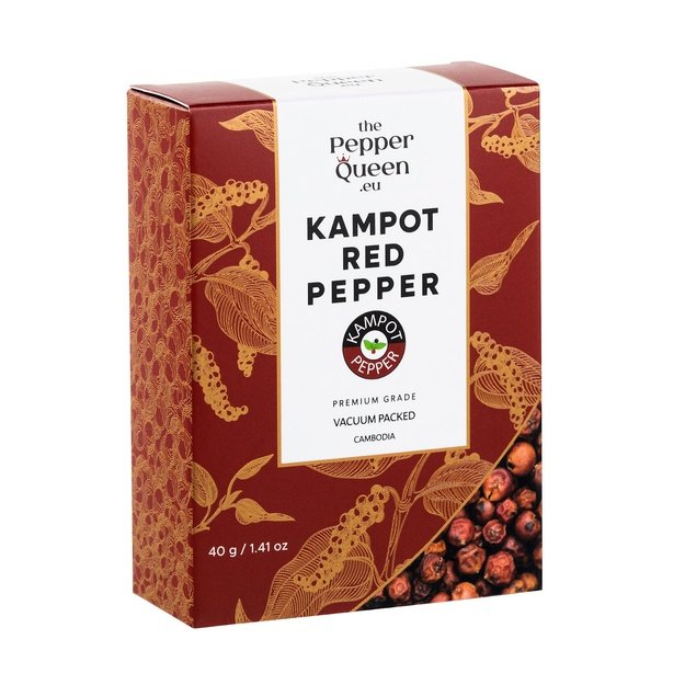 Raudonieji Kampoto pipirai malimui, vakumo pakuotėse, 40  g, Kombodža