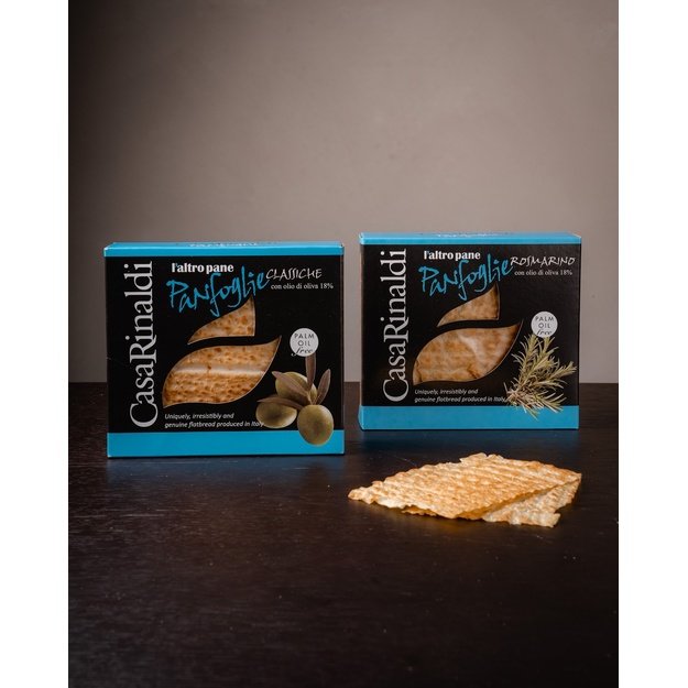 Plonosios duonelės Panfoglie su alyvuogių aliejumi, 100 g, Italija