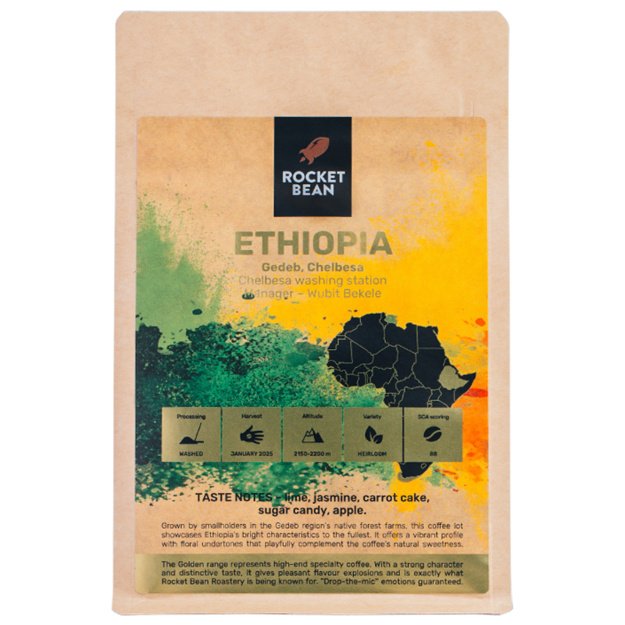 Kavos pupelės Ethiopia, Gedeb, Chelbesa, Washed, Filter 200 g